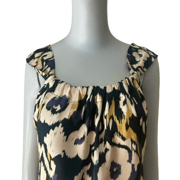ESPECIA Ikat Tribal Print Sleeveless Top Silky Viscose Size Small - Picture 3 of 16